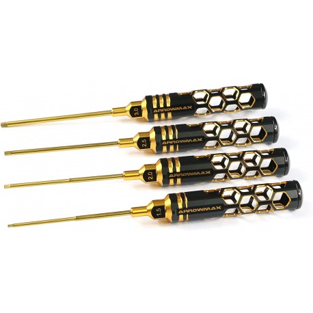 Set Cacciaviti Esagonali 1,5-2-2,5-3 ARROWMAX BILK GOLDEN