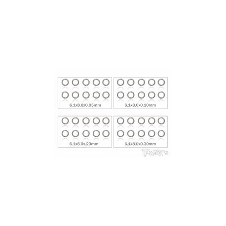 Rasamenti T-WORK'S 6 mm (0,05, 0,1, 0,2, 0,3 mm 10 pezzi)