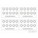 Rasamenti T-WORK'S 6 mm (0,05, 0,1, 0,2, 0,3 mm 10 pezzi)