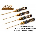 Set Chiavi Brugola ARROWMAX 1.5/2.0/2.5/3.0X110mm Dorato Nero Leggero