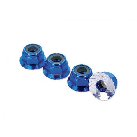 Dado M4 Blu Autobloccante Zigrinato