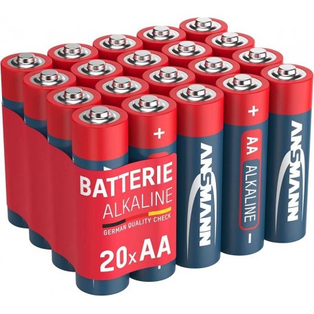 Confezione 20 Batterie Ansmann alcaline Red Line Stilo AA